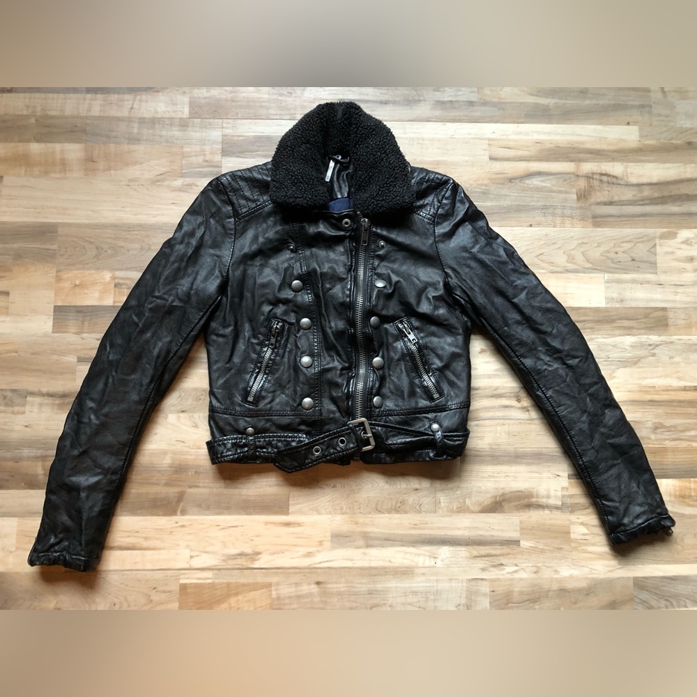 Women’s XS Free People Asheville Black Faux Leather Jacket